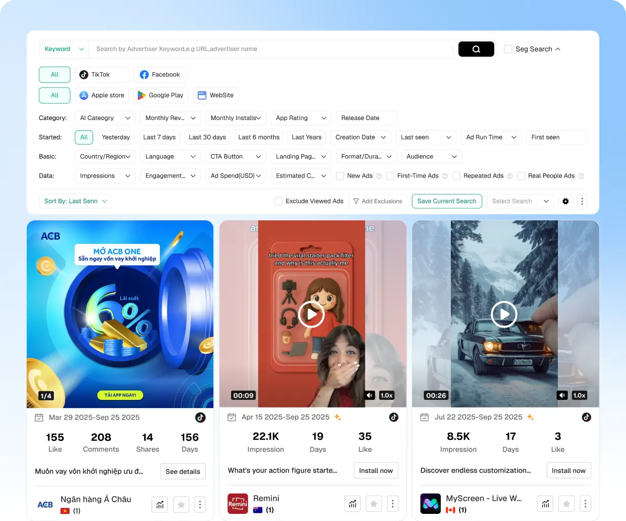 Descubra Criativos de Anúncios de Projetos AI
