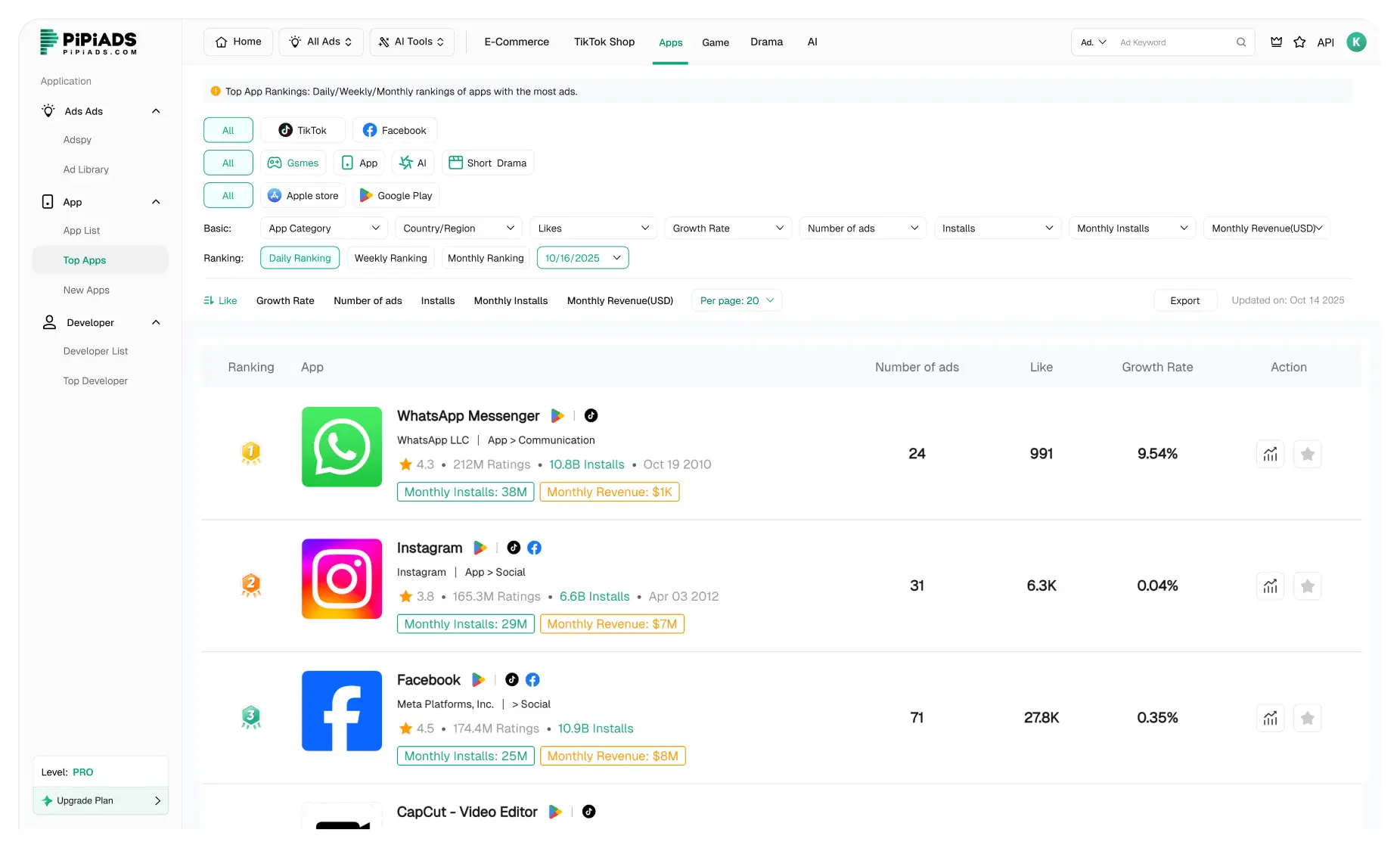 Applications populaires