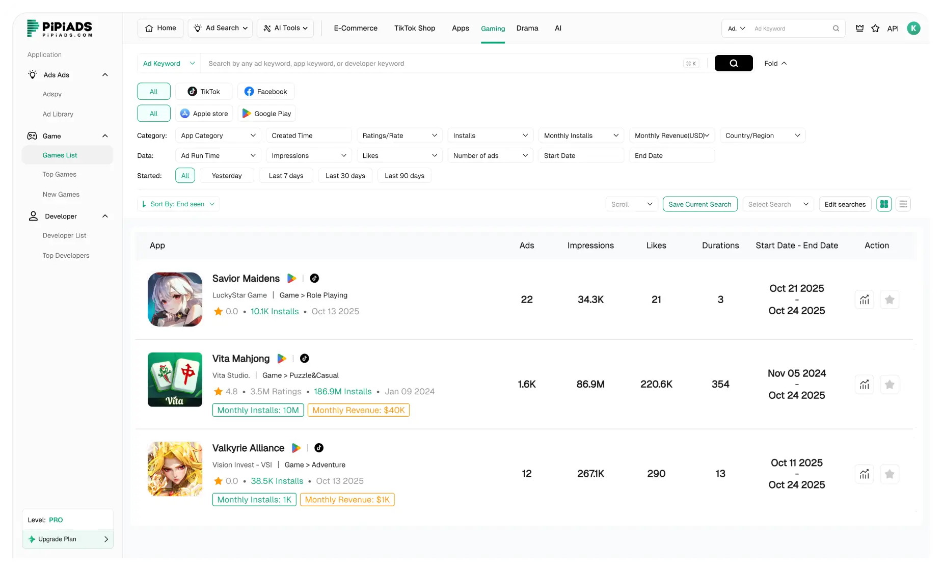 Daftar Aplikasi Game
